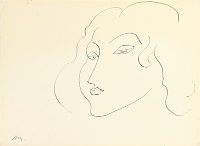 Głowa kobiety (pióro i tusz na papierze) autorstwa Henri Matisse