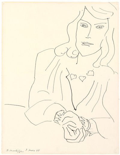 Głowa kobiety z naszyjnikiem autorstwa Henri Matisse