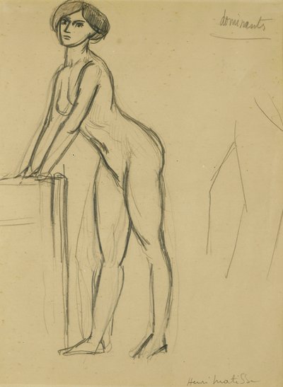 Stojąca młoda dziewczyna, ok. 1908-10 (ołówek na papierze) autorstwa Henri Matisse