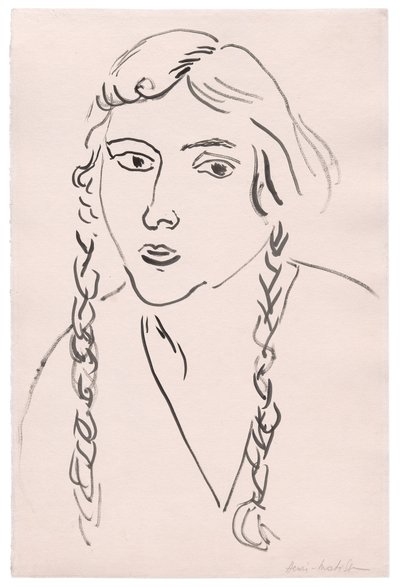 Młoda dziewczyna z warkoczami autorstwa Henri Matisse