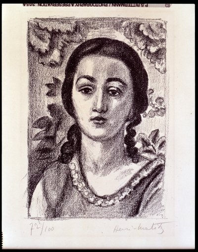 Młoda dziewczyna z brązowymi lokami autorstwa Henri Matisse