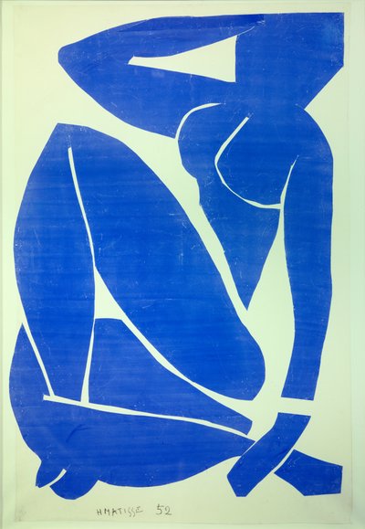 nu bleu III 1952 (Rysunek, klej do papieru) autorstwa Henri Matisse