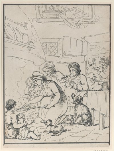 Chaty, z kominkiem, 1799. autorstwa Henri Merke