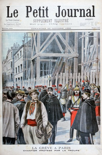 Strajk w Paryżu, 1898 autorstwa Henri Meyer