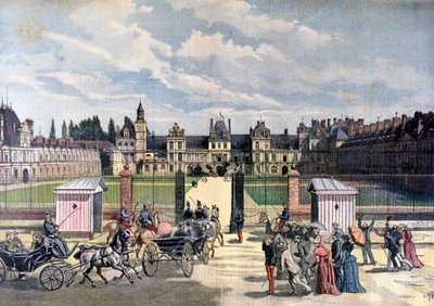 Przybycie prezydenta Republiki, Château de Fontainebleau, 1892 autorstwa Henri Meyer