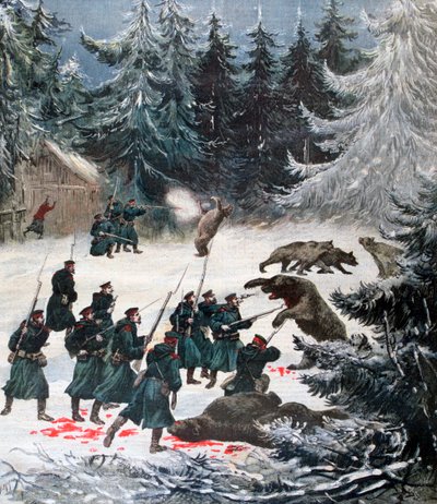 Atak niedźwiedzia, Rosja, 1892 autorstwa Henri Meyer