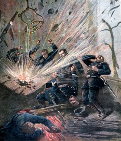 Wybuch na posterunku policji przy Rue des Bons-Enfants, Paryż, 1892 autorstwa Henri Meyer
