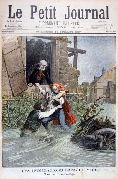 Powodzie w Midi na południu Francji, 1897 r. autorstwa Henri Meyer