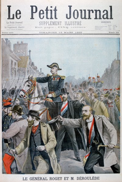 Paul Déroulède chwytający uzdę generała Rogetsa, Paryż, 1899 autorstwa Henri Meyer