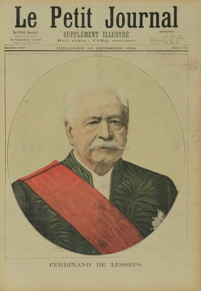 Portret Ferdynanda Marie de Lesseps (1805-94) z Le Petit Journal, 16 grudnia 1894 autorstwa Henri Meyer
