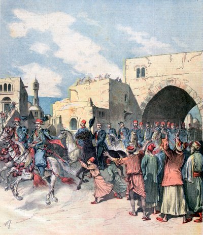 Konsul francuski przybywa do Betlejem podczas świąt Bożego Narodzenia, 1892 r. autorstwa Henri Meyer
