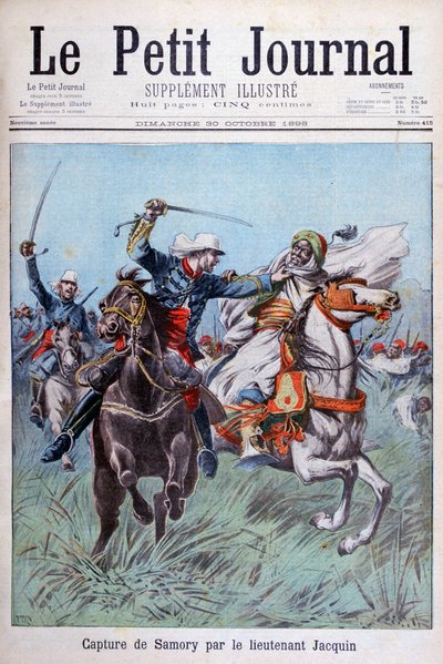 Zdobycie Toure Samory przez porucznika Jacquina niedaleko Guelemou w 1898 roku. autorstwa Henri Meyer