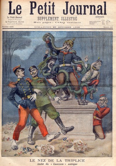 Nos Triplelice po Laokoonie. Niemcy, Austria, Włochy przed sojuszem francusko-rosyjskim w „Le Petit Journal”, 25 października autorstwa Henri Meyer