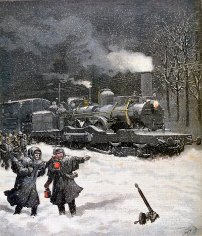 Pociąg zablokowany przez śnieg, Francja, 1892 autorstwa Henri Meyer