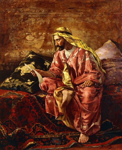 Arab czytający list autorstwa Henri Pierre Hippolyte Dubois