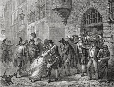The Release of the Moderates, 1794, z „Histoire de la Revolution Francaise” Louisa Blanca (1811-82), rytowana przez Paula Jonnarda (zm. 1902) 1847-62 autorstwa Henri Renaud