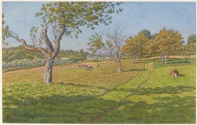 Pola w Auffay autorstwa Henri Rivière