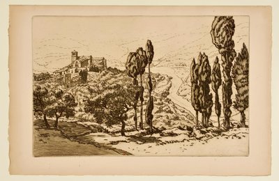 [Bazylika w Asyżu widziana z La Rocca] autorstwa Henri Rivière