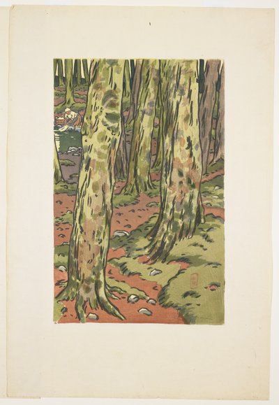 Pralnia w lesie w Loguivy autorstwa Henri Rivière