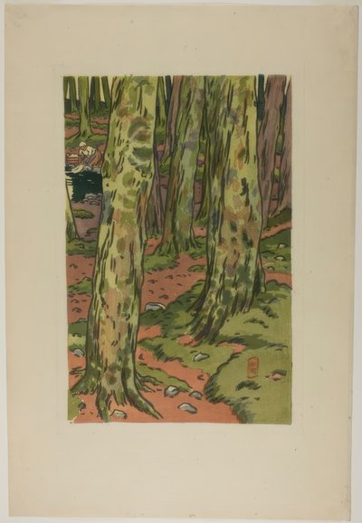 Pralnia w lesie w Loguivy autorstwa Henri Rivière