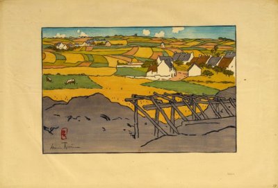 Wioska La Chapelle widziana z Tertres (Saint-Briac) autorstwa Henri Rivière