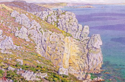 Morgat, Klify w Port Haor (akwarela na papierze) autorstwa Henri Rivière