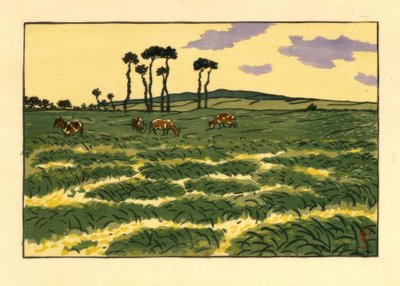 Krowy na polu Garde-Guérin (Saint-Briac) autorstwa Henri Rivière