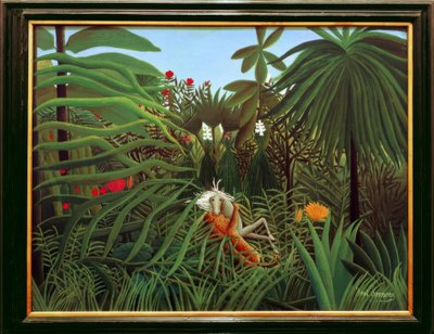 Koń zaatakowany przez jaguara autorstwa Henri Rousseau