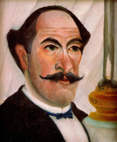 Samodzielny portret artysty z lampą autorstwa Henri Rousseau