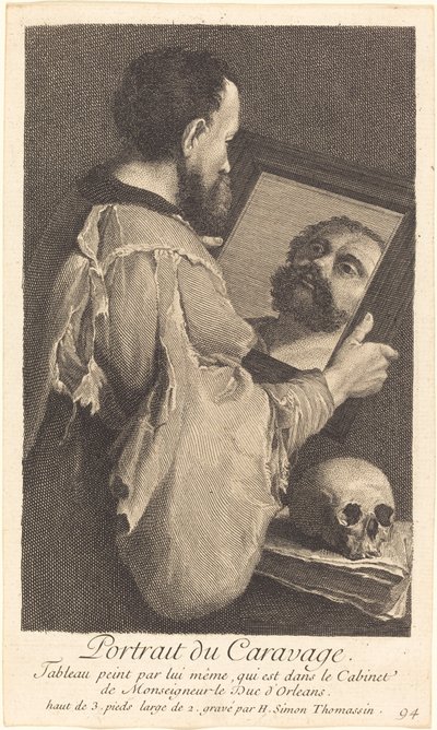 Portret Caravaggia autorstwa Henri Simon Thomassin