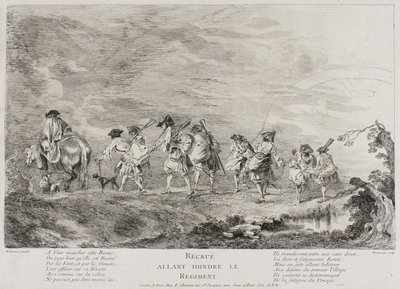 Rekruci wstąpią do pułku, 1717?-26 autorstwa Henri Simon Thomassin