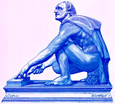 Młynek, ilustracja z „Historii Rzymu” Victora Duruy, opublikowana w 1884 r. (obraz ulepszony cyfrowo) autorstwa Henri Theophile Hildibrand