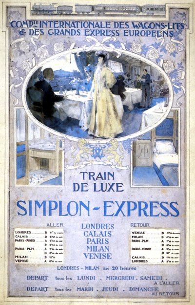 Luksusowy pociąg Simplon Express autorstwa Henri Toussaint