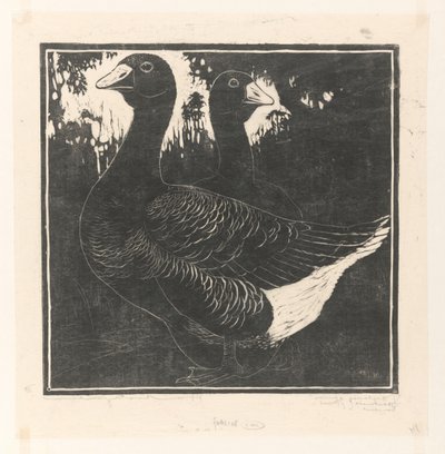Toulouse ganzen (oryginalny tytuł na obiekcie) autorstwa Henri Verstijnen (signed by artist)