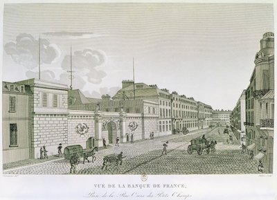 Bank Francji z Rue Croix-Petits-Champs, grawerowane przez Eugene