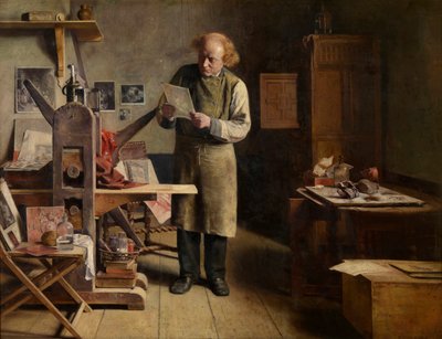 Drukarka płytowa (olej na płótnie) autorstwa Henri de Braekeleer