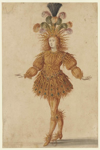 Ludwik XIV jako Apollo w balecie Ballet de la Nuit, 1653. autorstwa Henri de Gissey