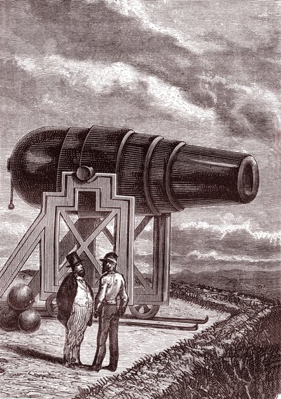 Gigantyczny pistolet Columbiad Rodmar autorstwa Henri de Montaut
