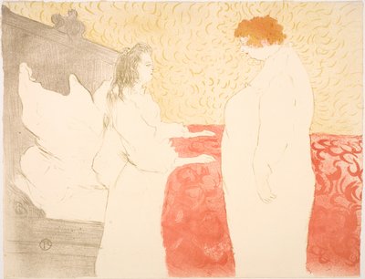 Kobieta w łóżku, profil, wczesny wschód słońca autorstwa Henri de Toulouse-Lautrec