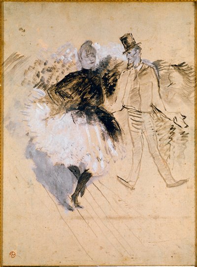 Goulue i Valentin le Desosse w Moulin de la Galette autorstwa Henri de Toulouse Lautrec