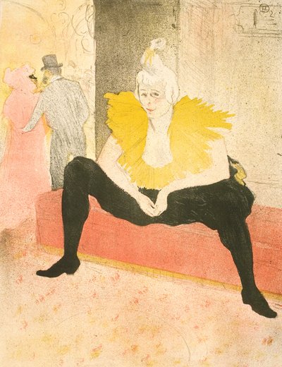 Siedzący klaun, panno Cha-U-Kao autorstwa Henri de Toulouse-Lautrec