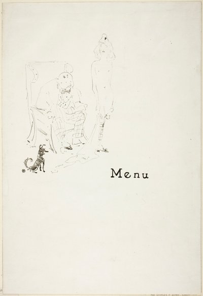 Naga dziewczynka: Menu autorstwa Henri de Toulouse-Lautrec