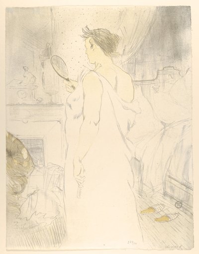 Patrząca w lustro, z „Elles” autorstwa Henri de Toulouse-Lautrec