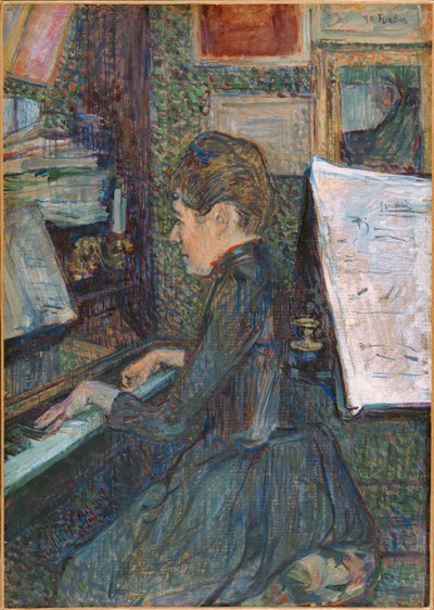 Panna Dihau przy fortepianie ... autorstwa Henri de Toulouse-Lautrec