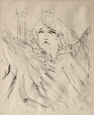 Portrety aktorów i aktorek: Trzynaście litografii: Sarah Bernhardt autorstwa Henri de Toulouse-Lautrec