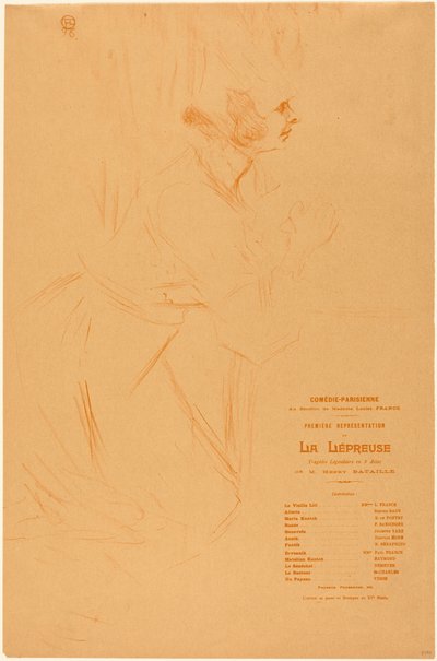 Program do „La lépreuse” autorstwa Henri de Toulouse-Lautrec