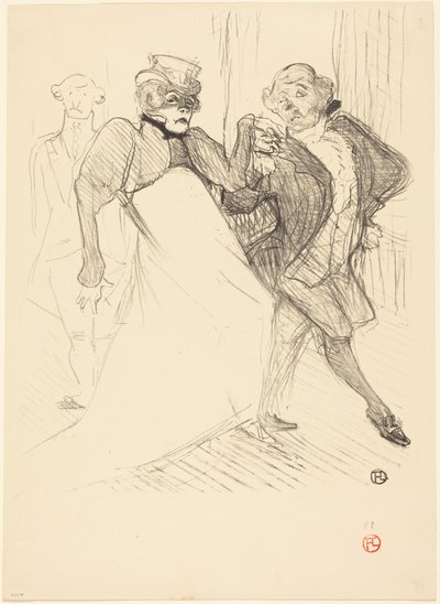 Rejane i Galipaux w sztuce „Madame Sans-Gêne” (Réjane i Galipaux w sztuce „Madame Sans-Gêne”) autorstwa Henri de Toulouse-Lautrec