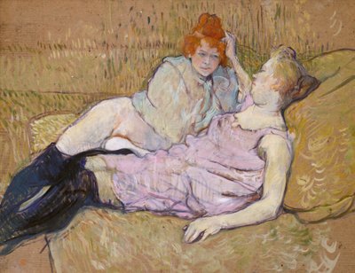Sofa, ok. 1894-96 (olej na tekturze) autorstwa Henri de Toulouse Lautrec