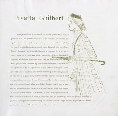 Yvette Guilbert-seria francuska: nr 1 autorstwa Henri de Toulouse-Lautrec