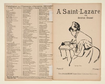 A Saint-Lazare, słowa i muzyka Aristide Bruant, okładka do nut autorstwa Henri de Toulouse Lautrec